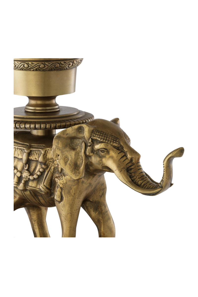 Photophore en verre et laiton | Eichholtz Elephant | Meubleluxe.fr