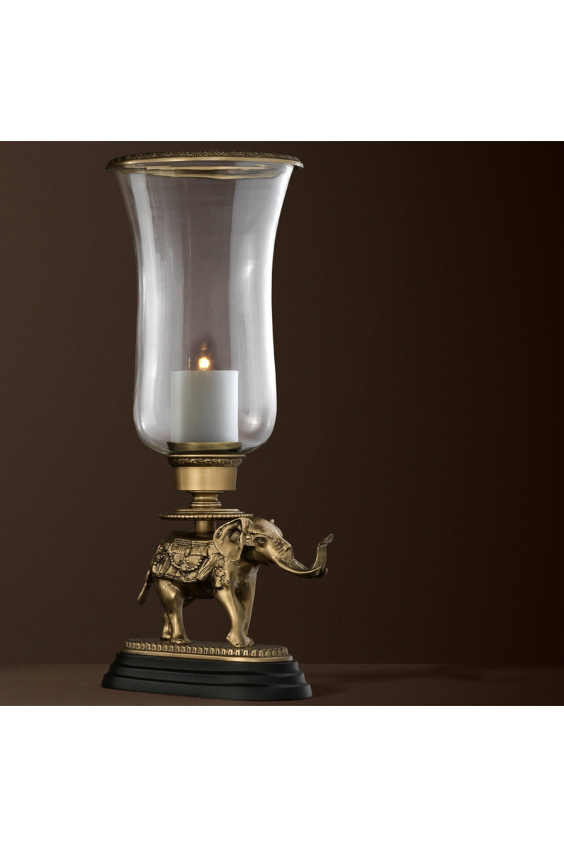 Photophore en verre et laiton | Eichholtz Elephant | Meubleluxe.fr