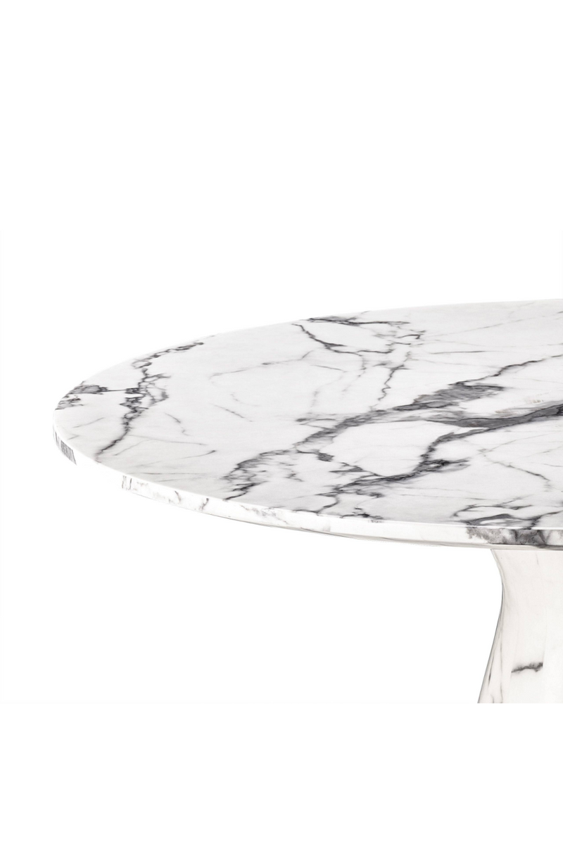 Table ronde en marbre blanc | Eichholtz Turner | Meubleluxe.fr