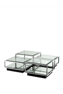 Table basse argentée en verre (lot de 4) | Eichholtz Tortona | Meubleluxe.fr