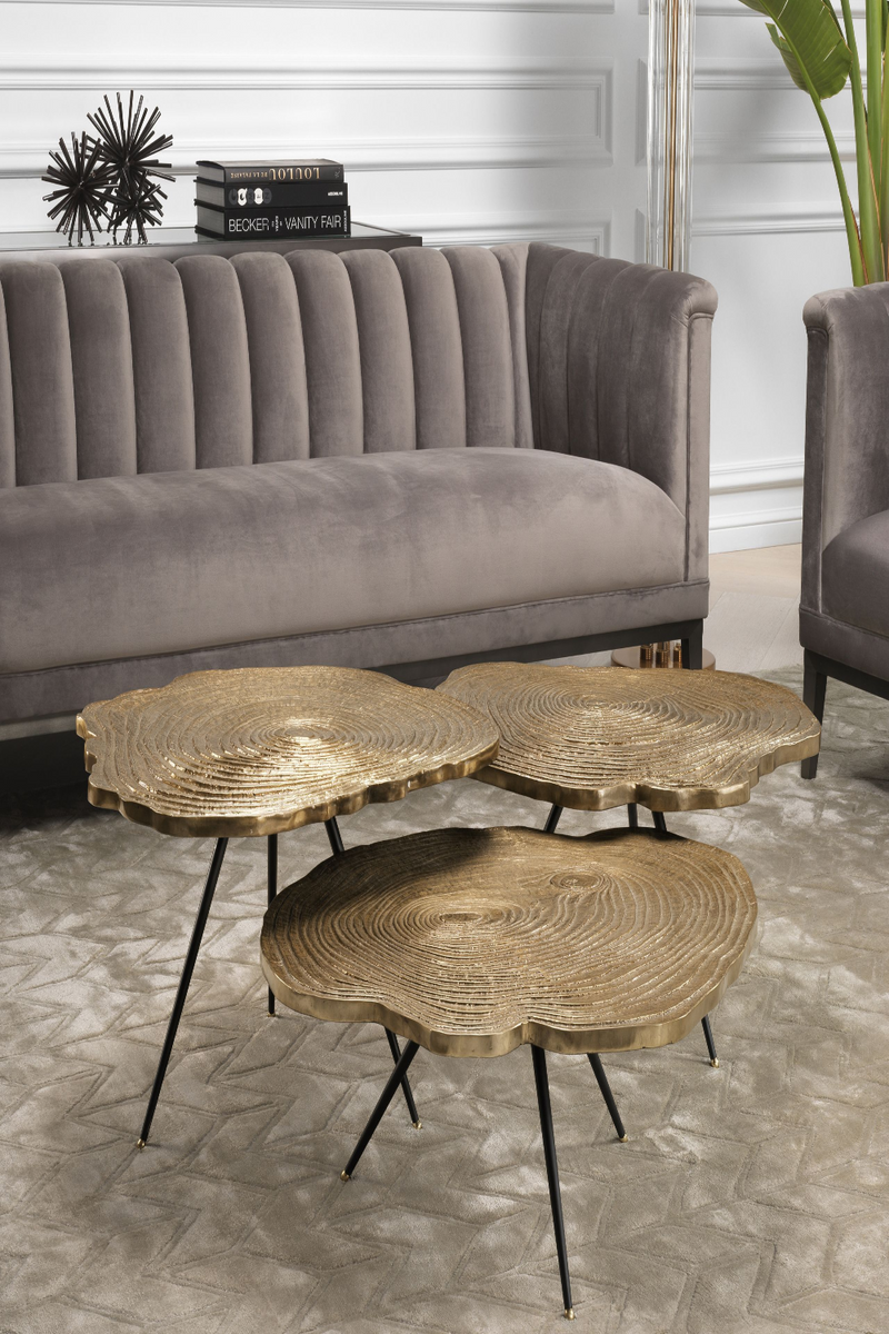 Table basse en bois (lot de 3) | Eichholtz Quercus | Meubleluxe.fr