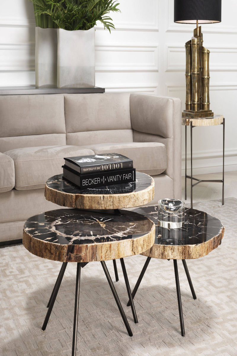 Table basse en bois (lot de 3) | Eichholtz De Soto | Meubleluxe.fr