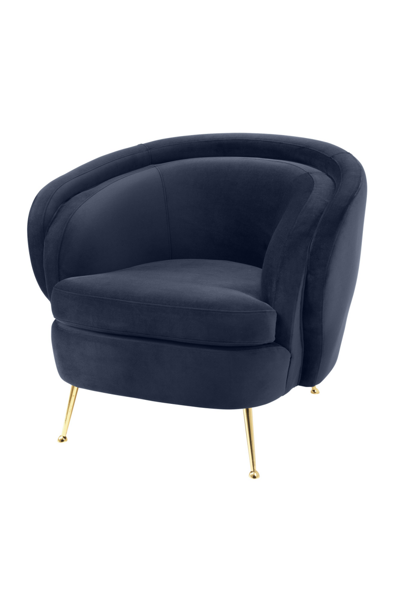 Fauteuil en velours bleu nuit | Eichholtz Orion | Meubleluxe.fr