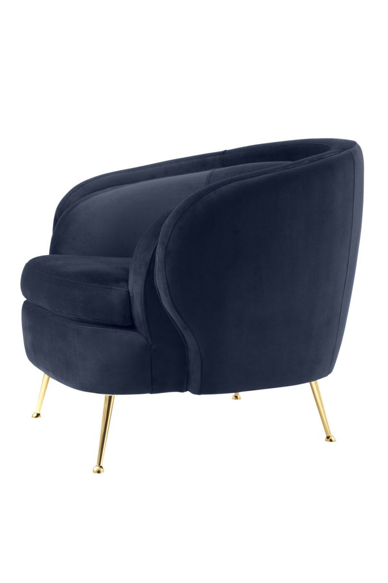 Fauteuil en velours bleu nuit | Eichholtz Orion | Meubleluxe.fr