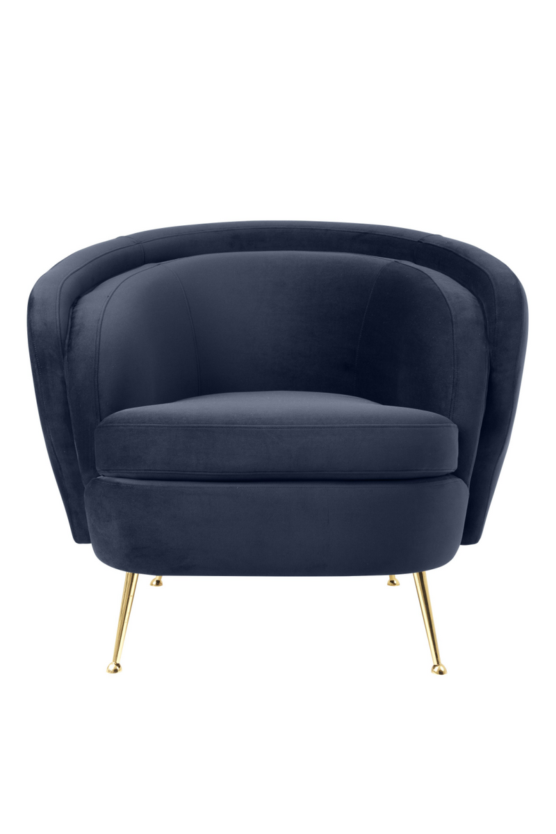 Fauteuil en velours bleu nuit | Eichholtz Orion | Meubleluxe.fr