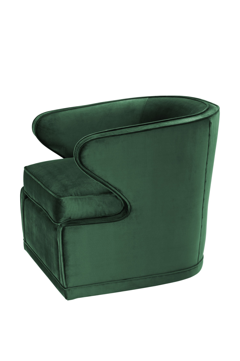 Fauteuil pivotant en velours vert | Eichholtz Dorset | Meubleluxe.fr