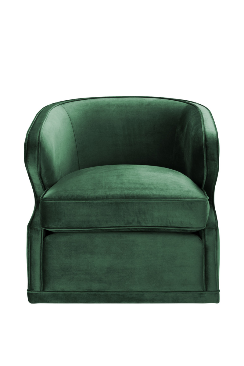 Fauteuil pivotant en velours vert | Eichholtz Dorset | Meubleluxe.fr