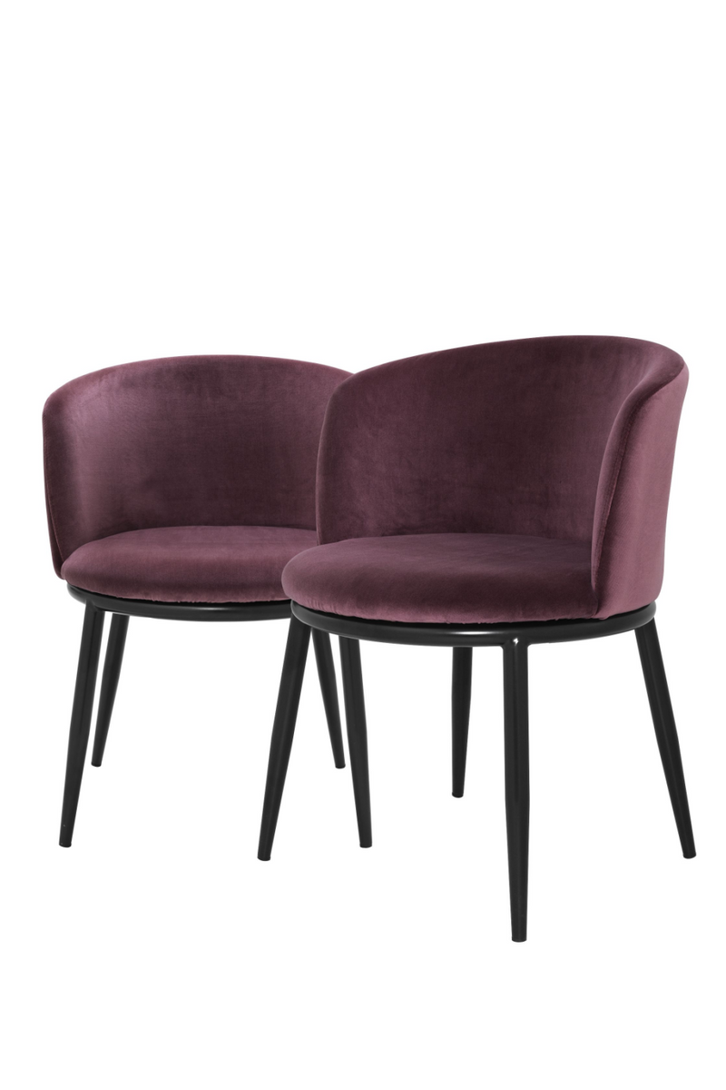 Chaises en velours violet (lot de 2) | Eichholtz Filmore | Meubleluxe.fr