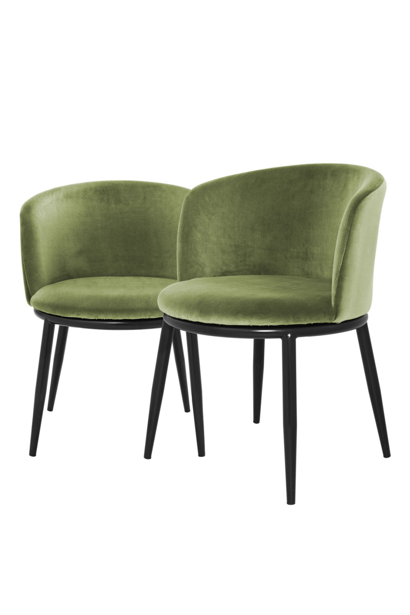 Chaises en velours vert (lot de 2) | Eichholtz Filmore | Meubleluxe.fr