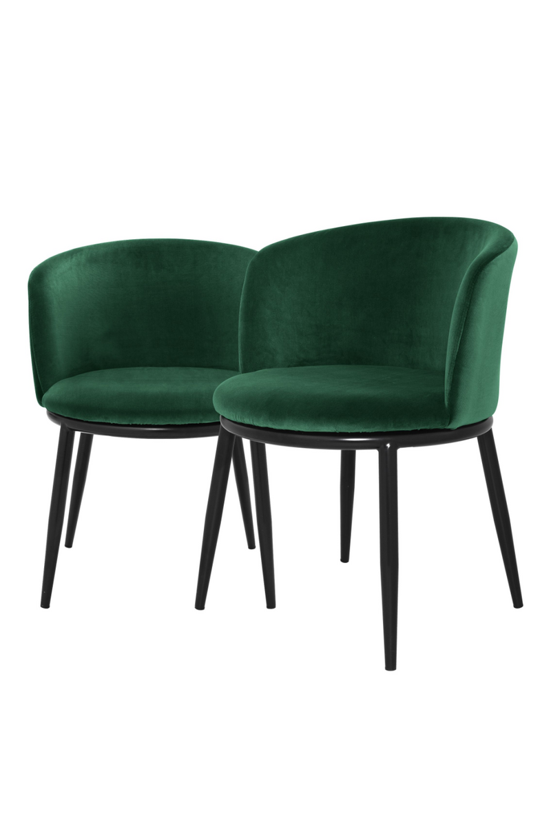 Chaises en velours vert (lot de 2) | Eichholtz Filmore | Meubleluxe.fr