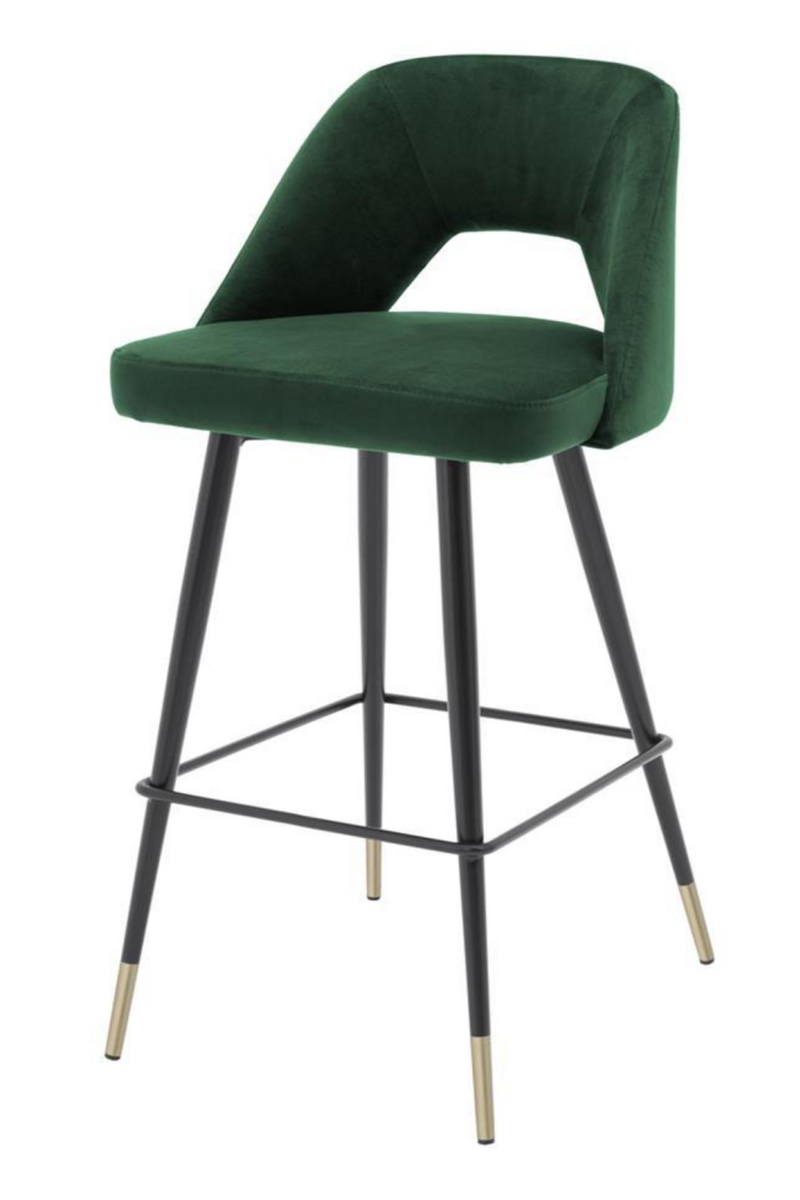 Chaise de bar en velours vert | Eichholtz Avorio | Meubleluxe.fr