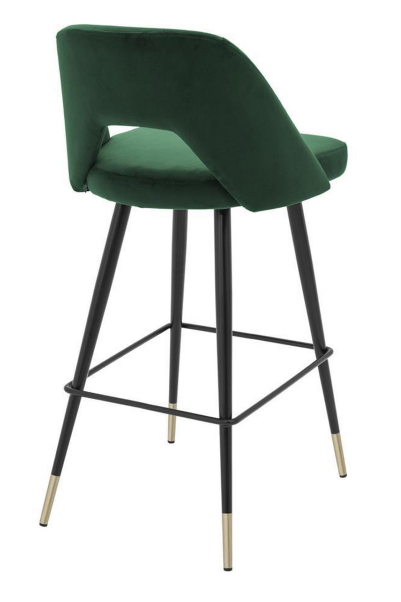 Chaise de bar en velours vert | Eichholtz Avorio | Meubleluxe.fr