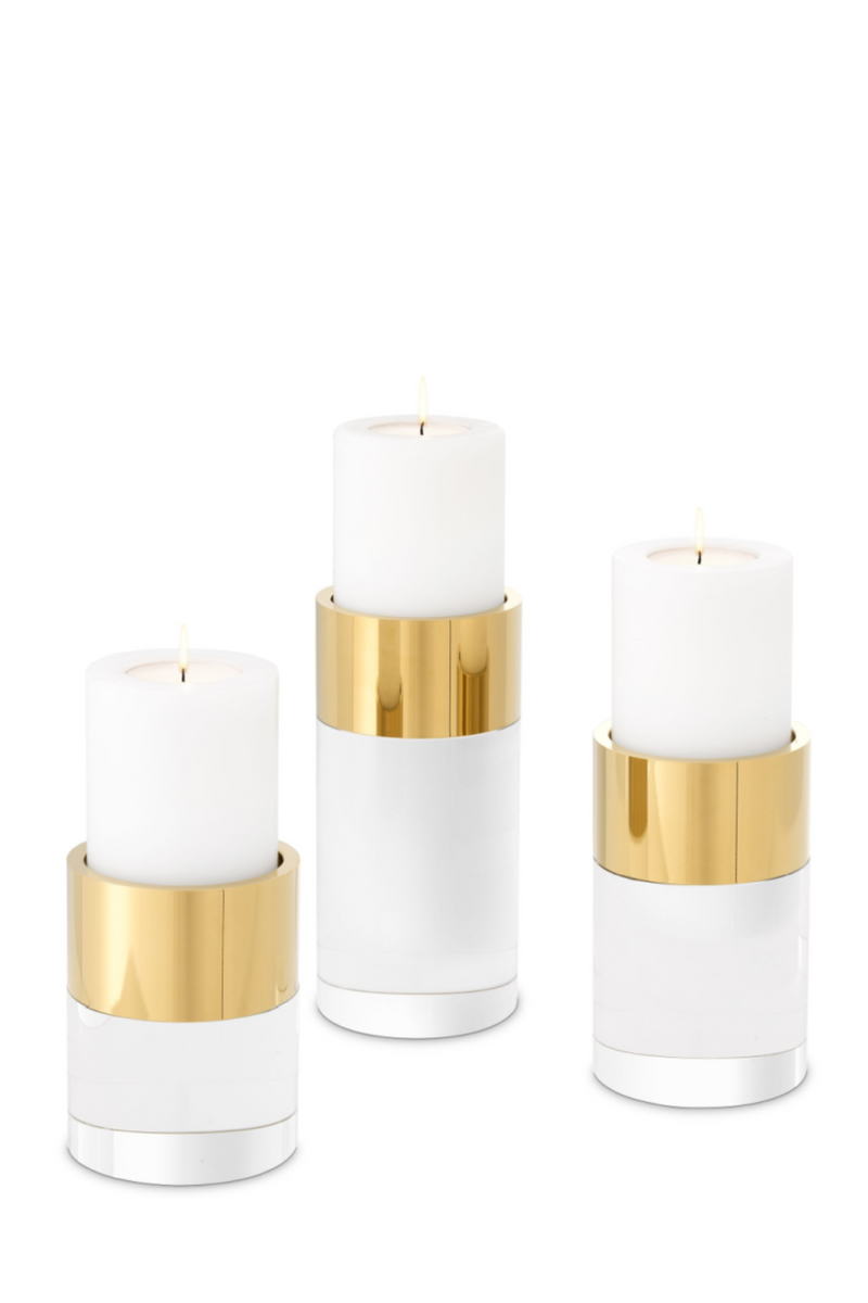 Bougeoirs en cristal (lot de 3) | Eichholtz Sierra | Meubleluxe.fr