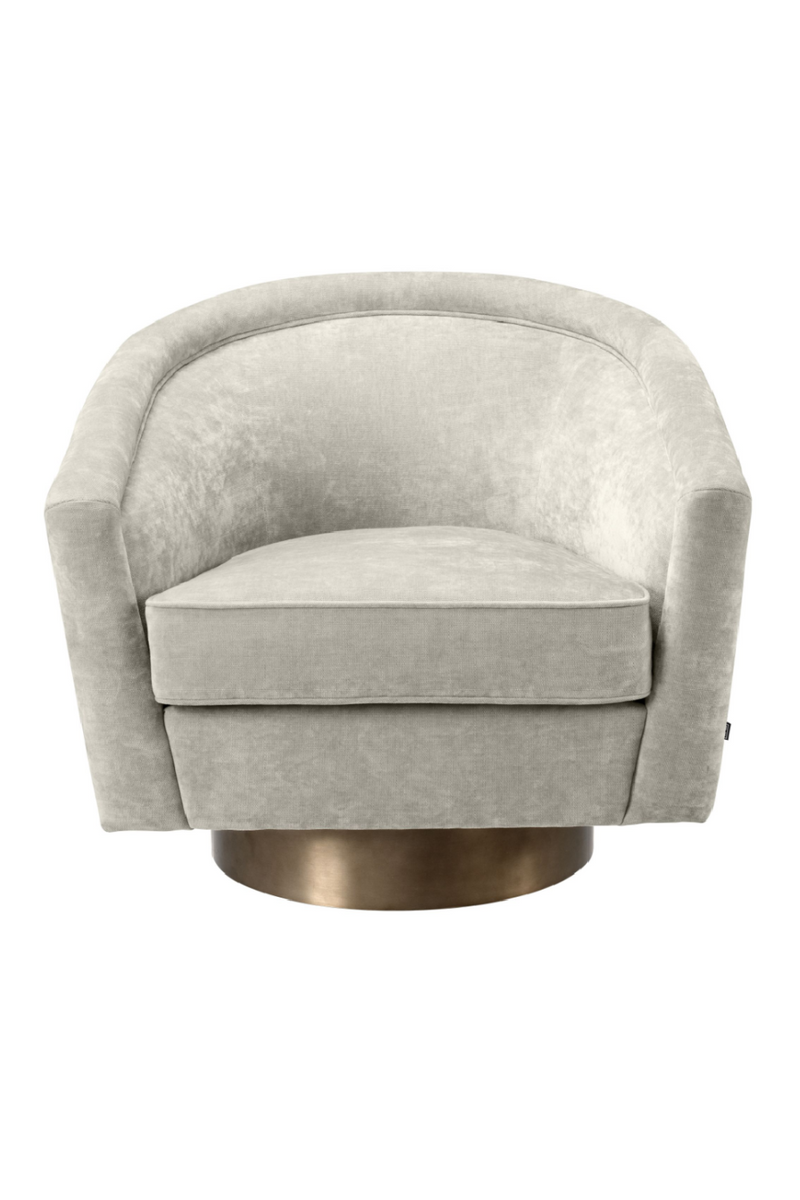 Fauteuil pivotant velours beige | Eichholtz Catene | Meubleluxe.fr