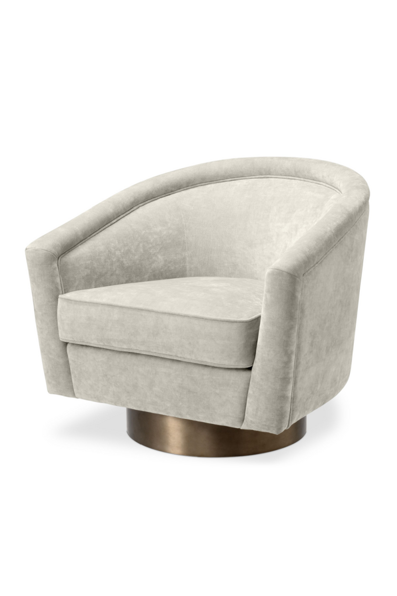 Fauteuil pivotant velours beige | Eichholtz Catene | Meubleluxe.fr