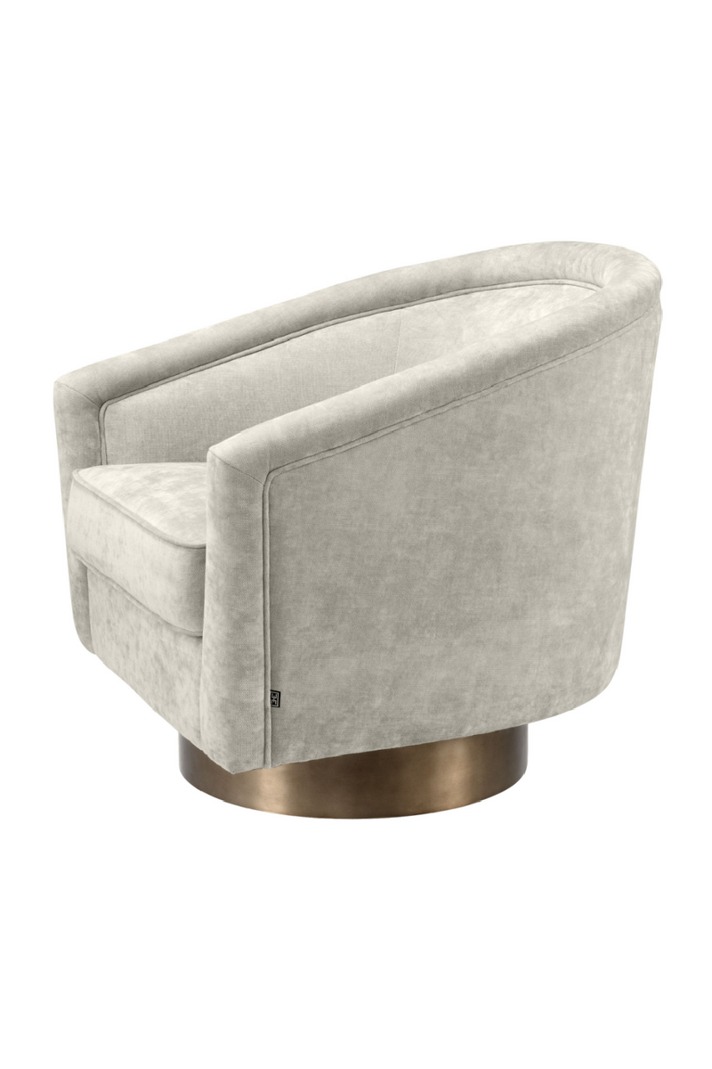 Fauteuil pivotant velours beige | Eichholtz Catene | Meubleluxe.fr