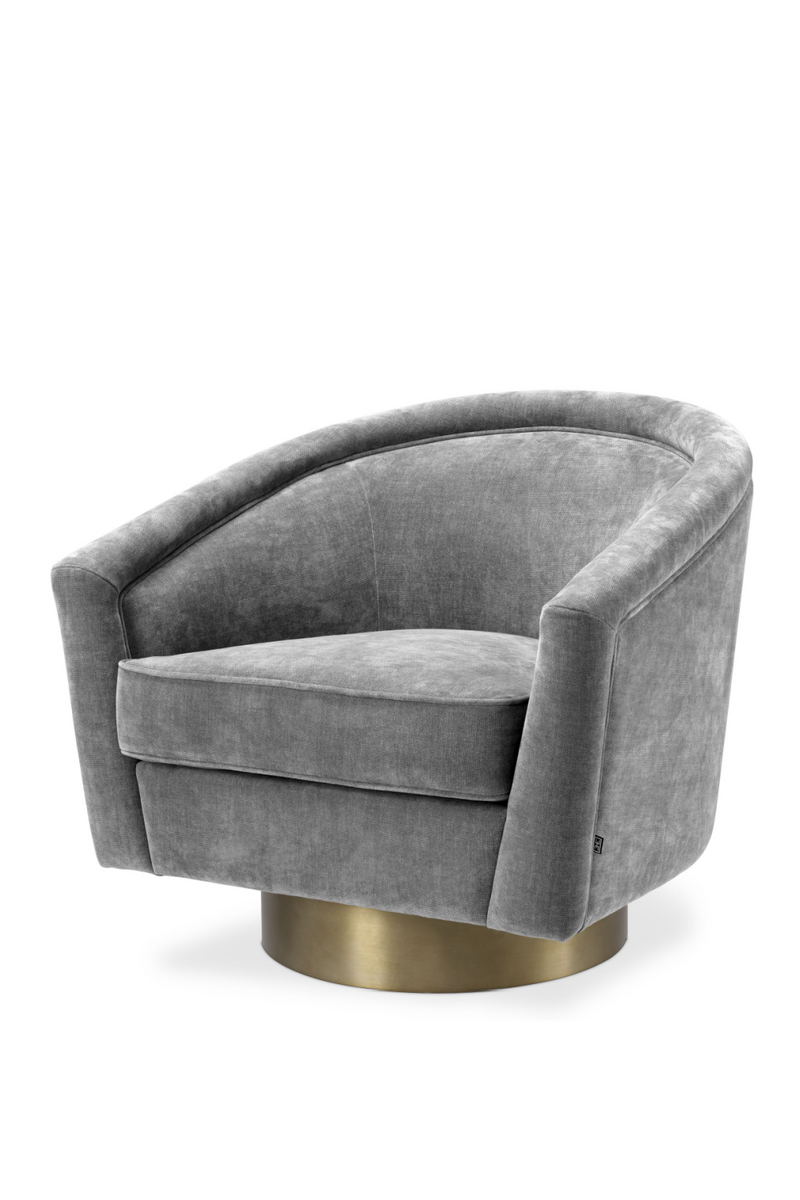 Fauteuil pivotant velours gris | Eichholtz Catene | Meubleluxe.fr