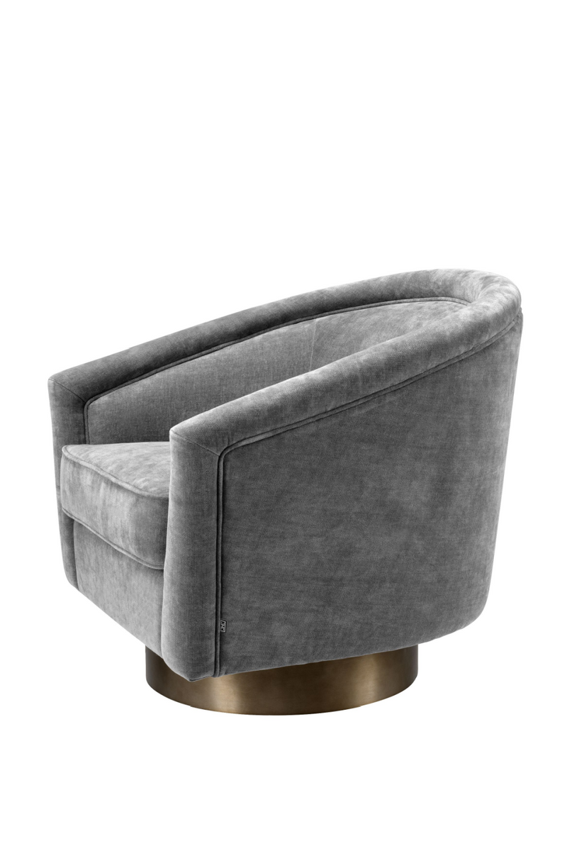 Fauteuil pivotant velours gris | Eichholtz Catene | Meubleluxe.fr