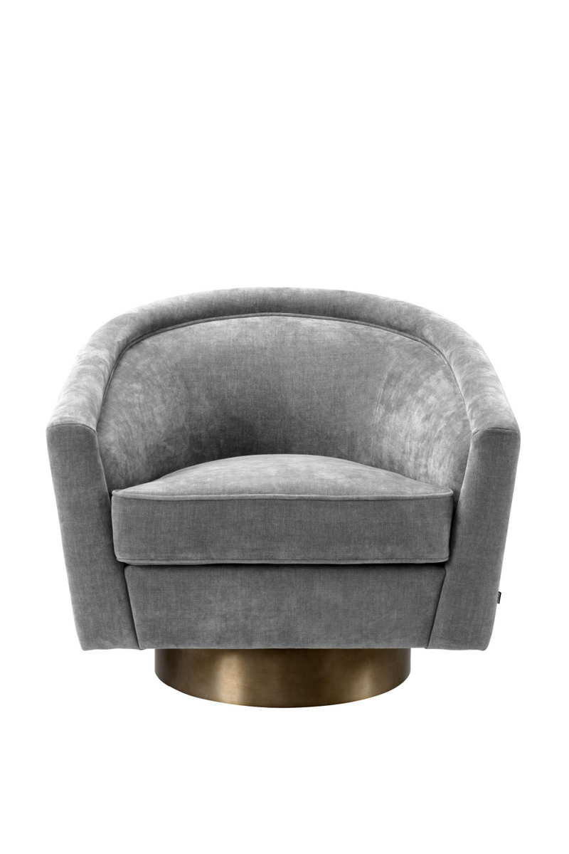 Fauteuil pivotant velours gris | Eichholtz Catene | Meubleluxe.fr