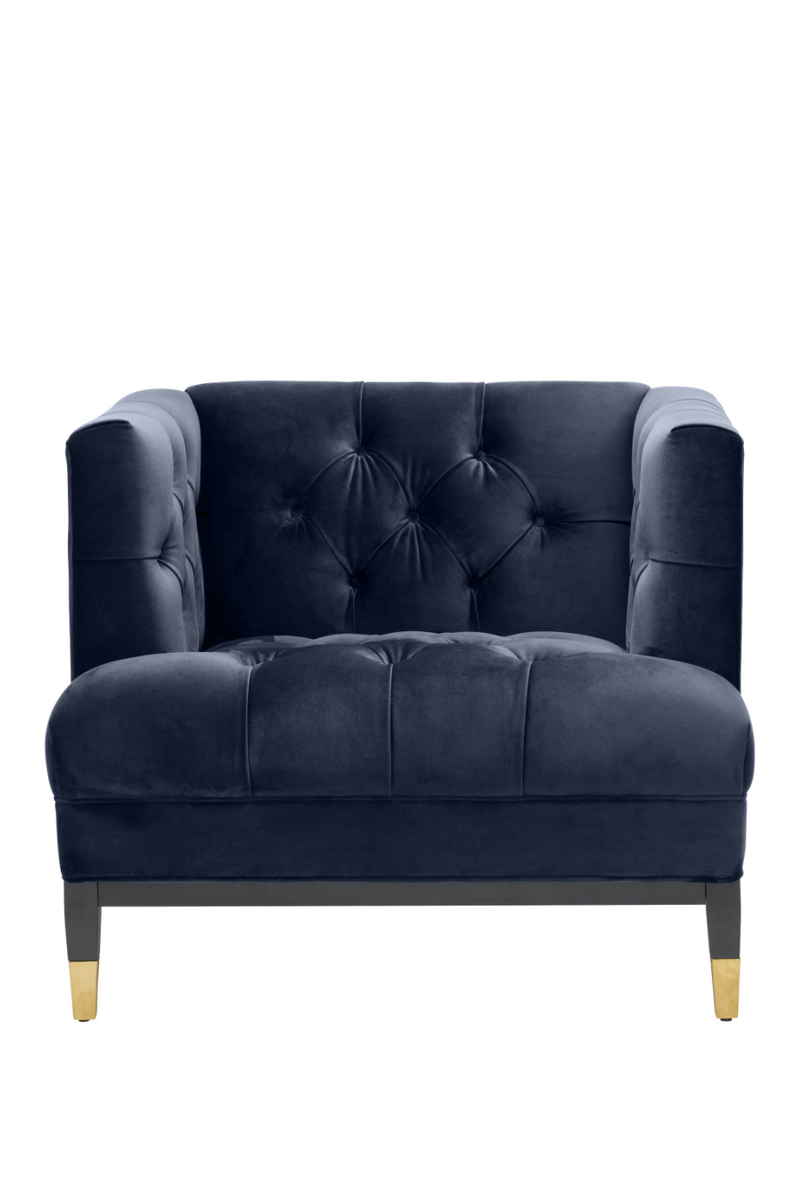 Fauteuil cubique bleu matelassé | Eichholtz Castelle | Meubleluxe.fr