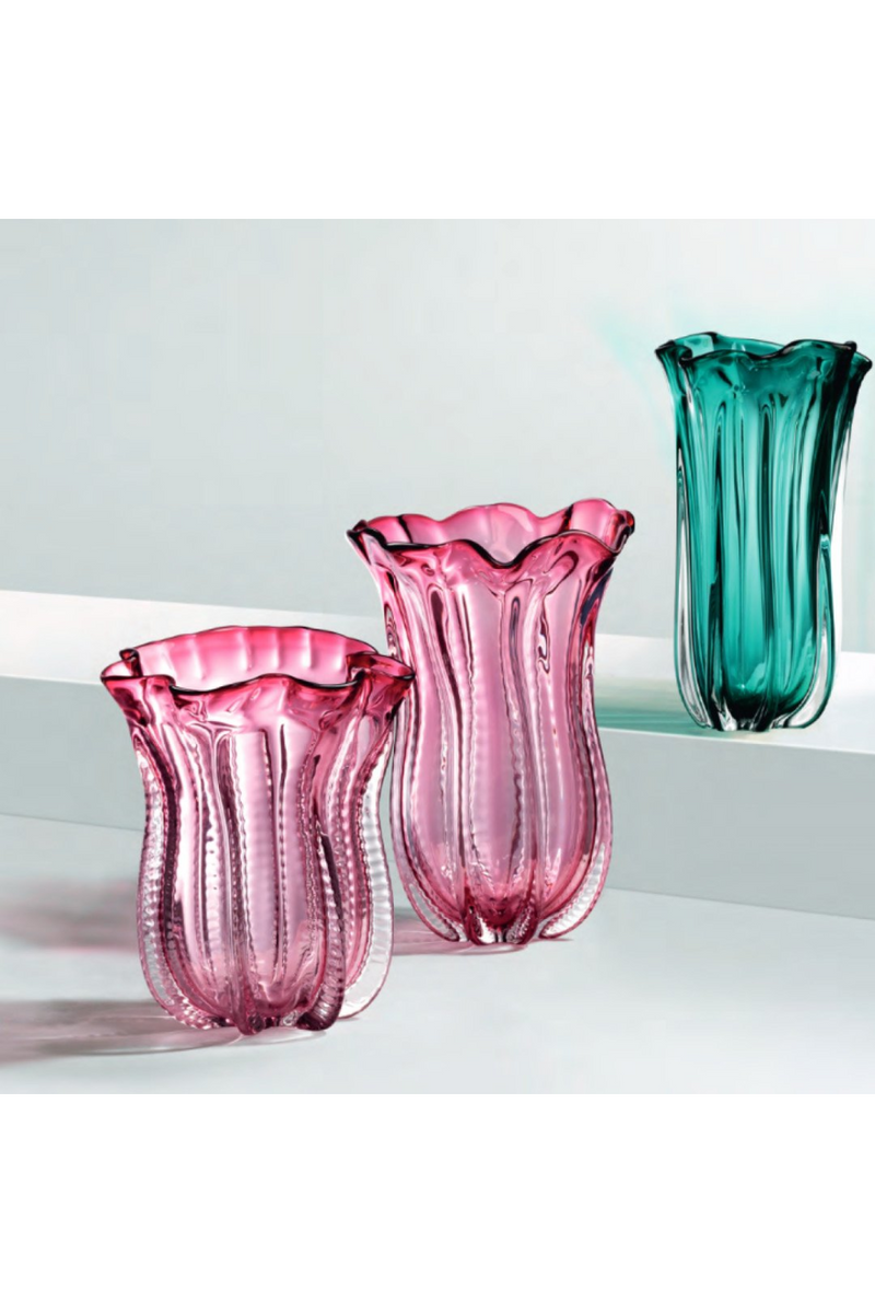 Vase en verre rose | Eichholtz Caliente L | Meubleluxe.fr