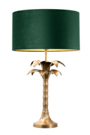 Lampe de table en laiton vieilli (abat jour vert) | Eichholtz Mediterraneo | Meubleluxe.fr