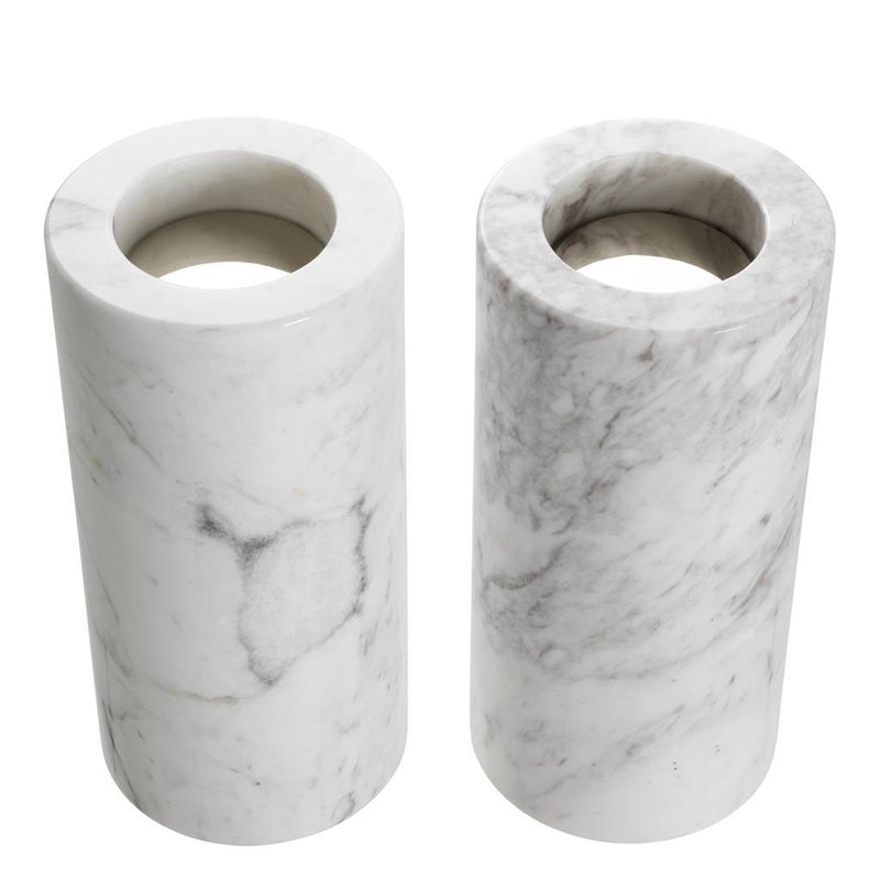 Bougeoirs en marbre blanc (lot de 2) | Eichholtz Tobor L | Meubleluxe.fr