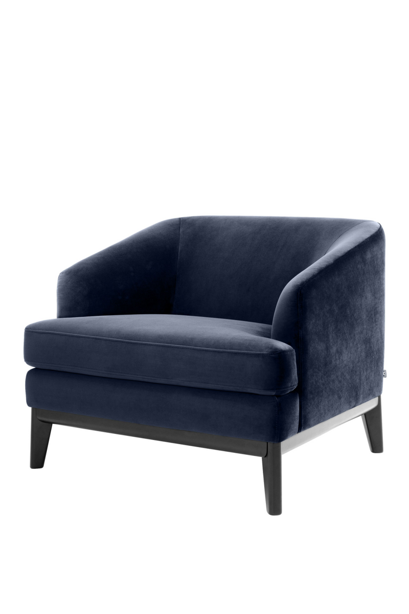 Fauteuil en velours bleu nuit | Eichholtz Monterey | Meubleluxe.fr