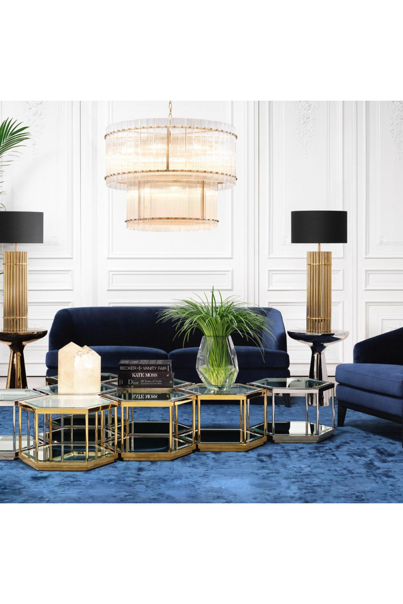 Fauteuil en velours bleu nuit | Eichholtz Monterey | Meubleluxe.fr