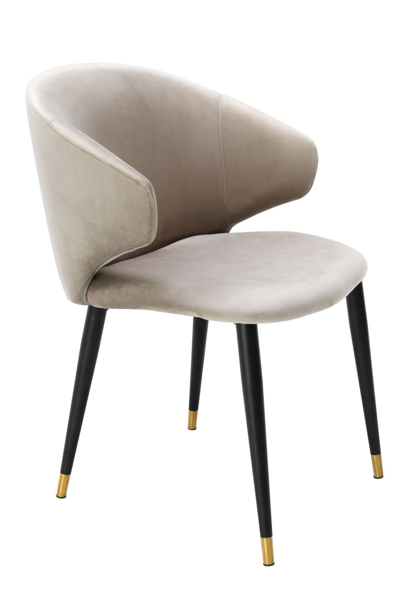 Chaise de salle à manger velours beige | Eichholtz Volante | Meubleluxe.fr