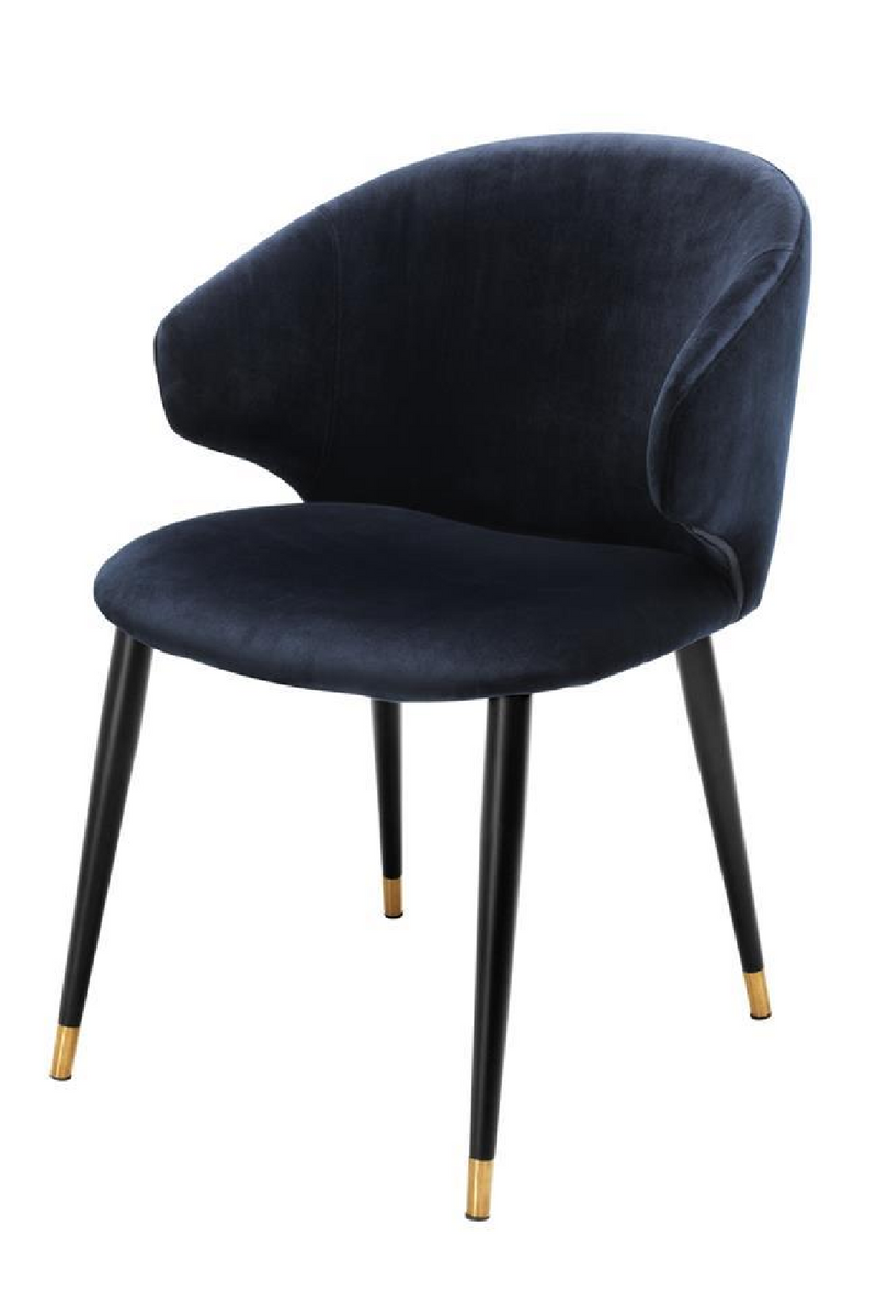 Chaise de salle à manger velours bleu | Eichholtz Volante | Meubleluxe.fr