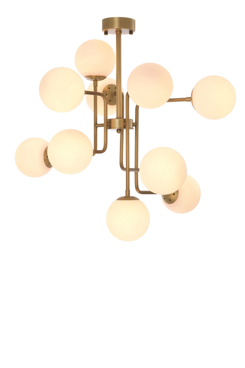 Lustre blanc doré à globes | Eichholtz Chase | Meubleluxe.fr