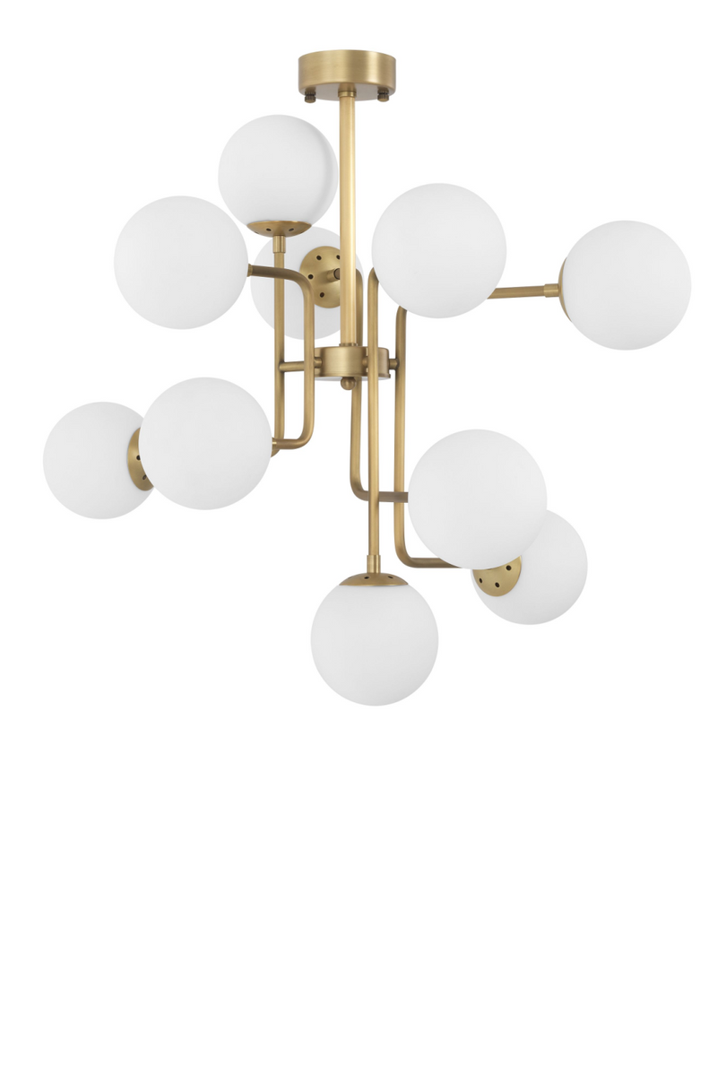 Lustre blanc doré à globes | Eichholtz Chase | Meubleluxe.fr