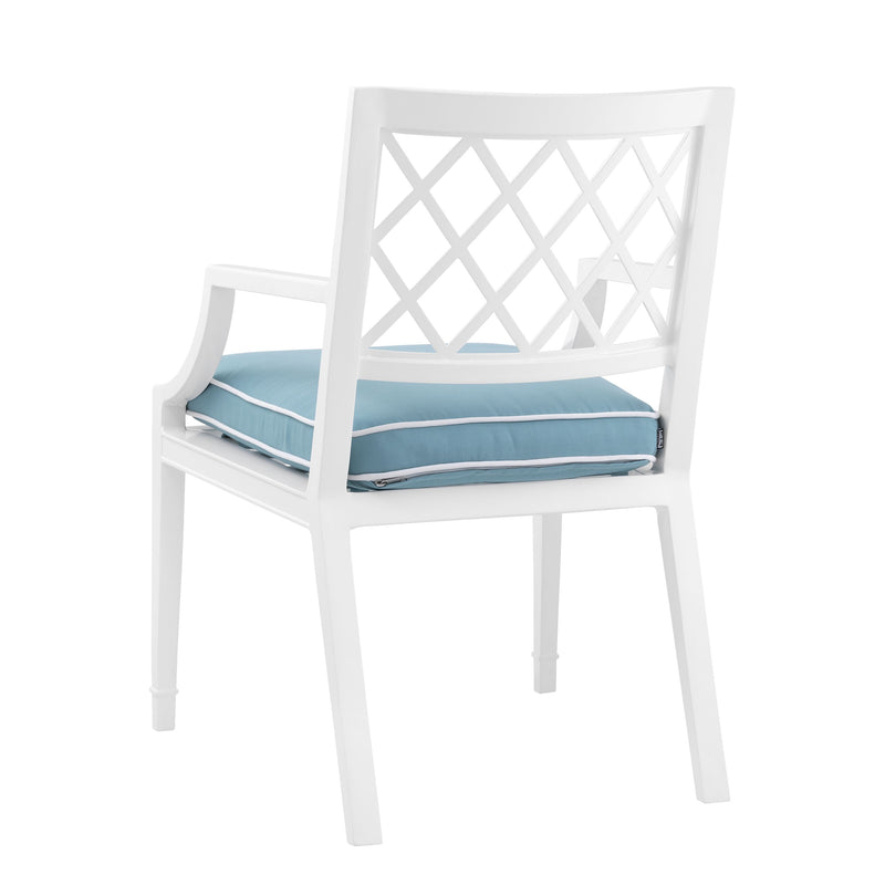 Chaise blanche avec accoudoirs | Eichholtz Paladium | Meuble Luxe