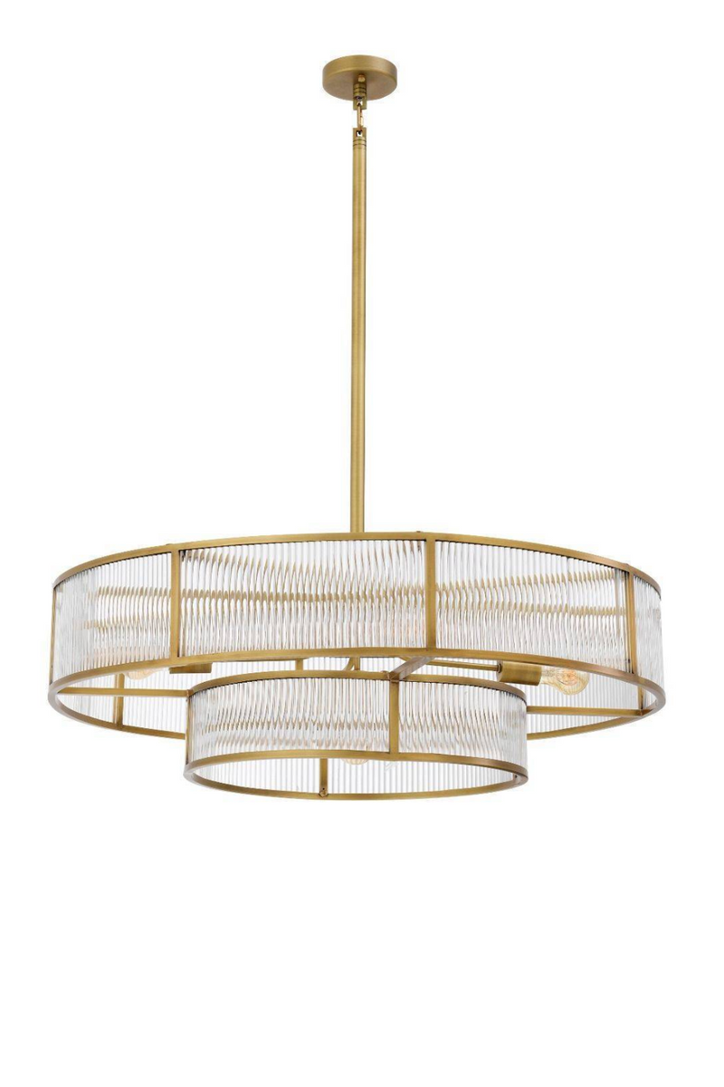 Lustre en laiton à 2 niveaux | Eichholtz Montparnasse | Meubleluxe.fr