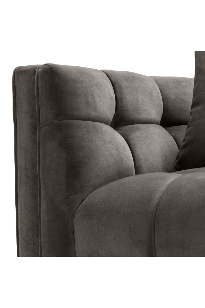 Fauteuil matelassé gris en velours | Eichholtz Sienna | Meubleluxe.fr