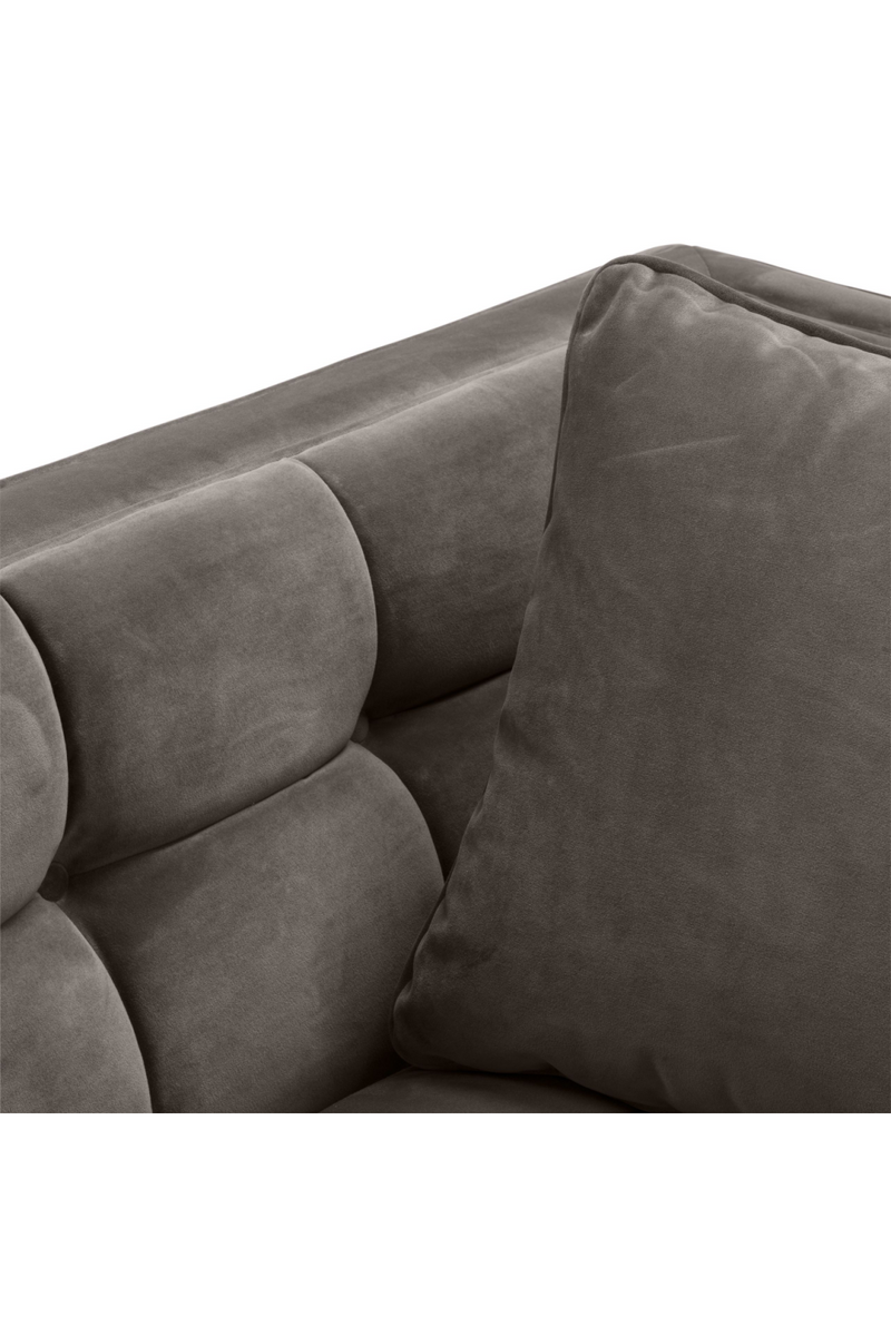 Fauteuil matelassé gris en velours | Eichholtz Sienna | Meubleluxe.fr