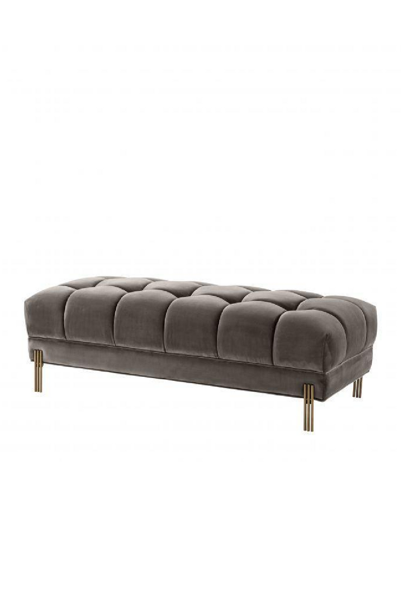 Banc matelassé en velours gris | Eichholtz Sienna | Meubleluxe.fr