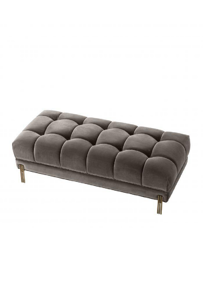 Banc matelassé en velours gris | Eichholtz Sienna | Meubleluxe.fr