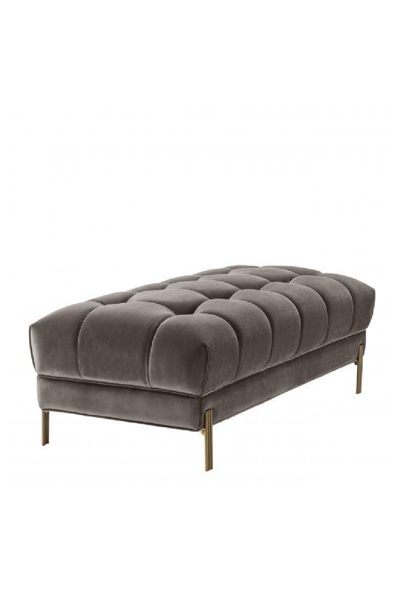 Banc matelassé en velours gris | Eichholtz Sienna | Meubleluxe.fr