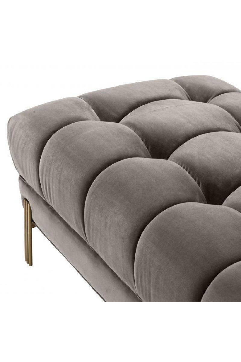 Banc matelassé en velours gris | Eichholtz Sienna | Meubleluxe.fr