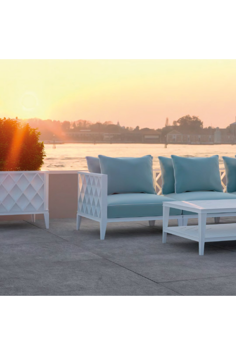 Jardinière cubique laquée blanche | Eichholtz Ocean Club | Meubleluxe.fr