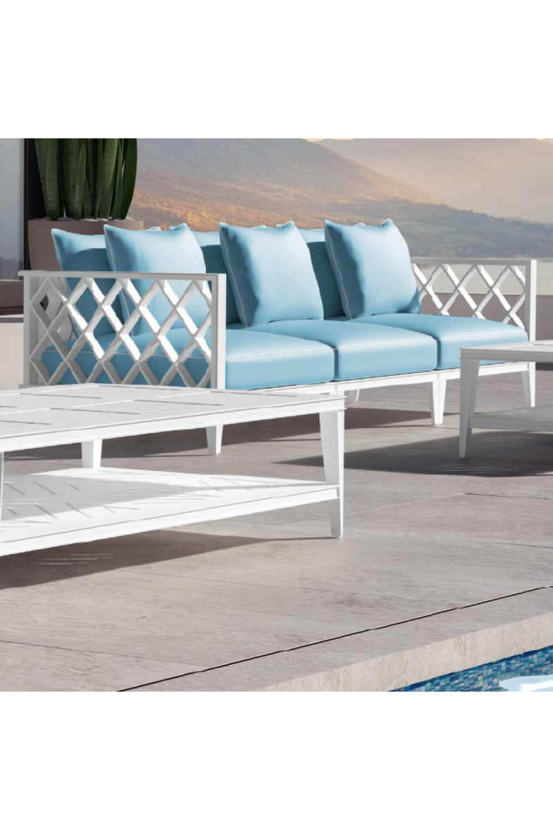 Jardinière cubique laquée blanche | Eichholtz Ocean Club | Meubleluxe.fr