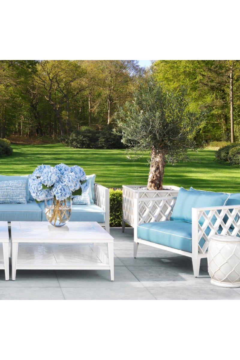 Jardinière cubique laquée blanche | Eichholtz Ocean Club | Meubleluxe.fr