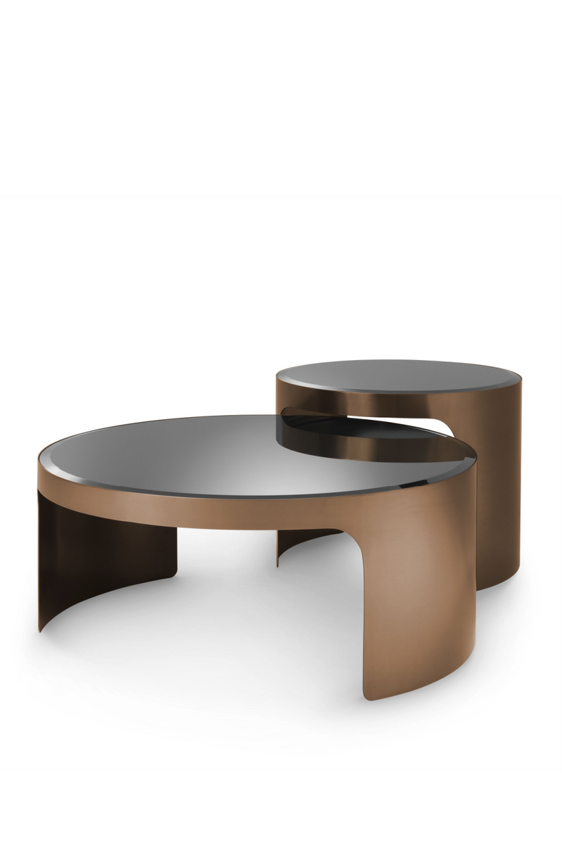 Table basse ronde en cuivre (lot de 2) | Eichholtz Piemonte | Meubleluxe.fr