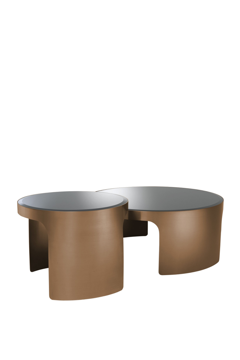 Table basse ronde en cuivre (lot de 2) | Eichholtz Piemonte | Meubleluxe.fr