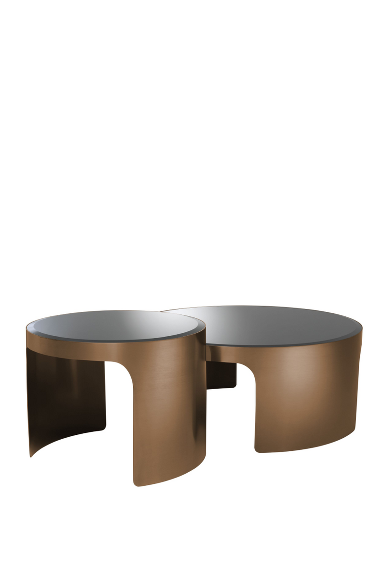 Table basse ronde en cuivre (lot de 2) | Eichholtz Piemonte | Meubleluxe.fr