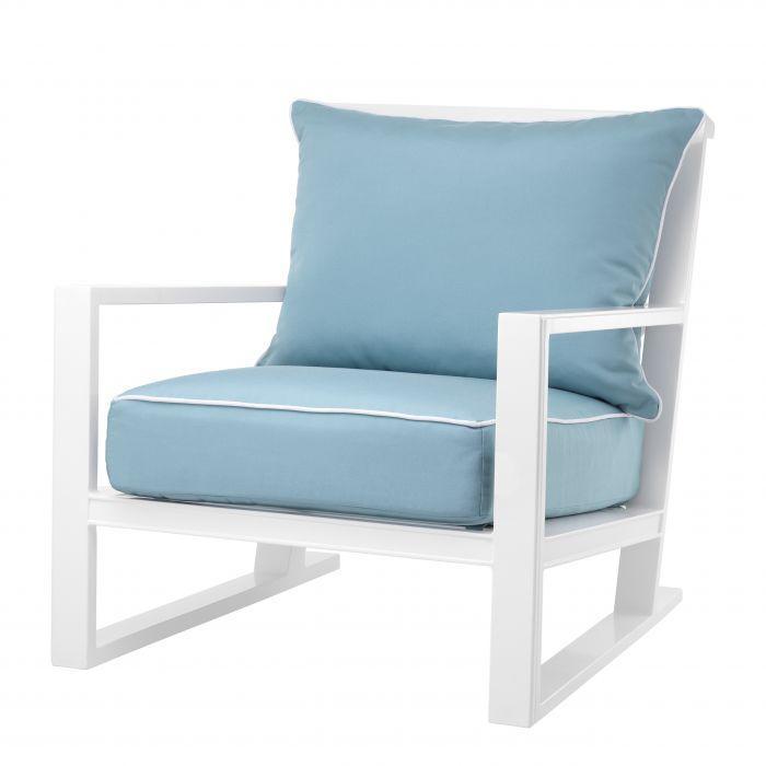 Fauteuil moderne d'extérieur bleu | Eichholtz Como | Meuble Luxe Jardin