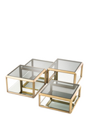 Table basse dorée en verre (lot de 4) | Eichholtz Callum   | Meubleluxe.fr