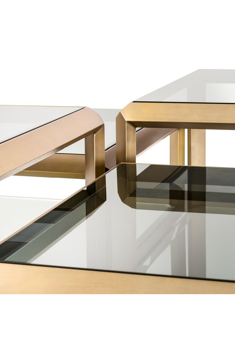 Table basse dorée en verre (lot de 4) | Eichholtz Callum   | Meubleluxe.fr